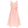 thumbnail image 1 of CHICTRY Girls Chiffon Sleeveless Formal Dress Juniors V Neck Bridesmaid Dress Cascading Ruffle Birthday Party Gown A Pink 14, 1 of 5