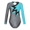 thumbnail image 1 of CHICTRY Girls Color Contrast Ballet Gymnastics Leotard Long Sleeve Modern Dance Ice Skating Bodysuit Teal Blue 12, 1 of 7