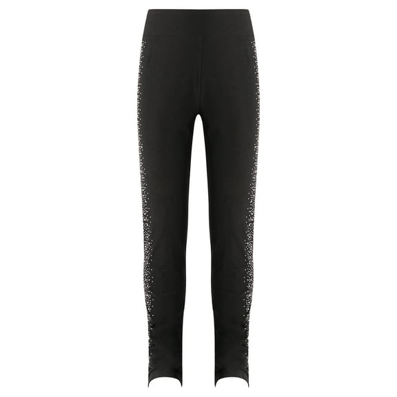CHICTRY Girls Figure Skating Tights Sparkly Rhinestones Gymnastics Yoga Leggings Pants Black 8