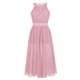 thumbnail image 1 of CHICTRY Girls Floral Lace Rhinestone Maxi Romper Dress for Birthday Wedding Party Pink 14, 1 of 7