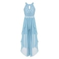 thumbnail image 1 of CHICTRY Girls Floral Lace Rhinestone Maxi Romper Dress for Birthday Wedding Party Sky Blue 8, 1 of 6