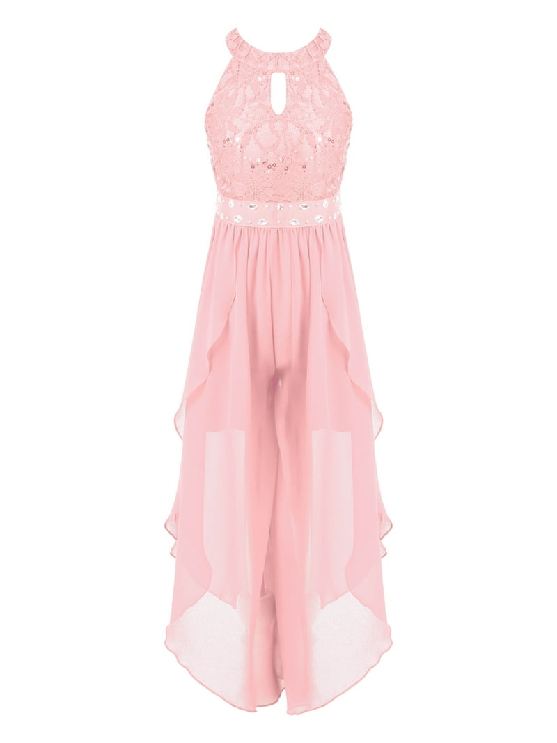 CHICTRY Girls Floral Lace Rhinestone Maxi Romper Dress for Birthday Wedding  Party - Walmart.com