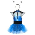 thumbnail image 1 of CHICTRY Girls Halloween Alien Cosplay Costume Metallic Shiny Sequins Leotard Dress Dance Performance Tulle Dress Blue-A 14, 1 of 5