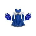 thumbnail image 1 of CHICTRY Girls Halloween Dress Up Costume Off-Shoulder Sequins Dress with Pompoms Carnival Party Cheerleading Outfit Royal Blue 12, 1 of 5