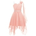 thumbnail image 1 of CHICTRY Girls Juniors One Shoulder 3D Applique Chiffon Birthday Evening Party Dress with Beaded Sash, 1 of 5
