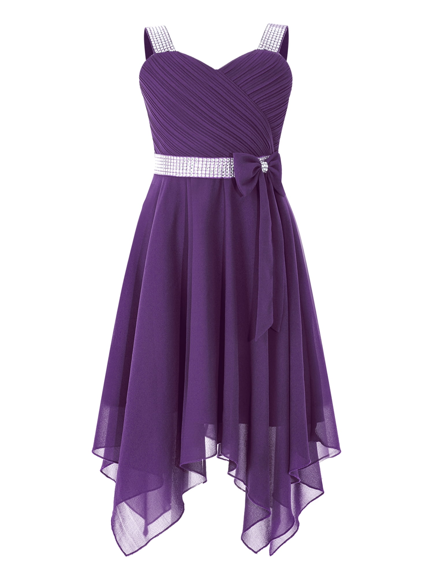 Girl's Off-Shoulder Pageant Dress - Purple Tulle Princess Birthday Party Gown - View #11
