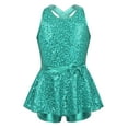 thumbnail image 1 of CHICTRY Girls Sequined Ballet Dance Leotard Bowknot Waist Dance Costume Lake Green 12, 1 of 6