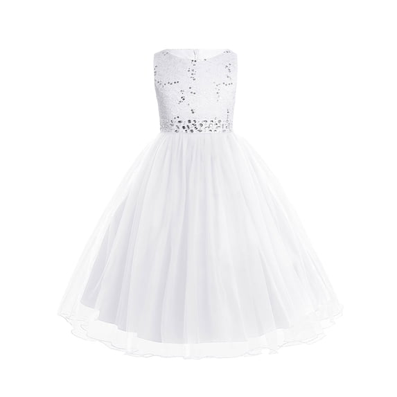 CHICTRY Girls Sequined Rhinestones 5 Layered Flower Girl Dress Wedding Bridesmaid Dress