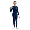 thumbnail image 1 of CHICTRY Girls Shiny Rhinestone Full Body Length Unitard One Sleeve Gymnastics Dance Ice Skating Jumpsuits Navy Blue 12, 1 of 7