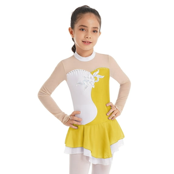 CHICTRY Girls Shiny Sequins Diamonds Skating Leotard Gymnastic Ballet Dancewear
