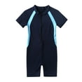 thumbnail image 1 of CHICTRY Girls Short Sleeve Swimming Jumpsuit Zippered Rash Guard Swimwear, 1 of 7