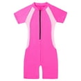 thumbnail image 1 of CHICTRY Girls Short Sleeve Swimming Jumpsuit Zippered Rash Guard Swimwear, 1 of 7