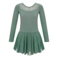 thumbnail image 1 of CHICTRY Girls Short Sleeves Tutu Ballet Dance Dress Gymnastic Training Leotard Green-A 140, 1 of 7
