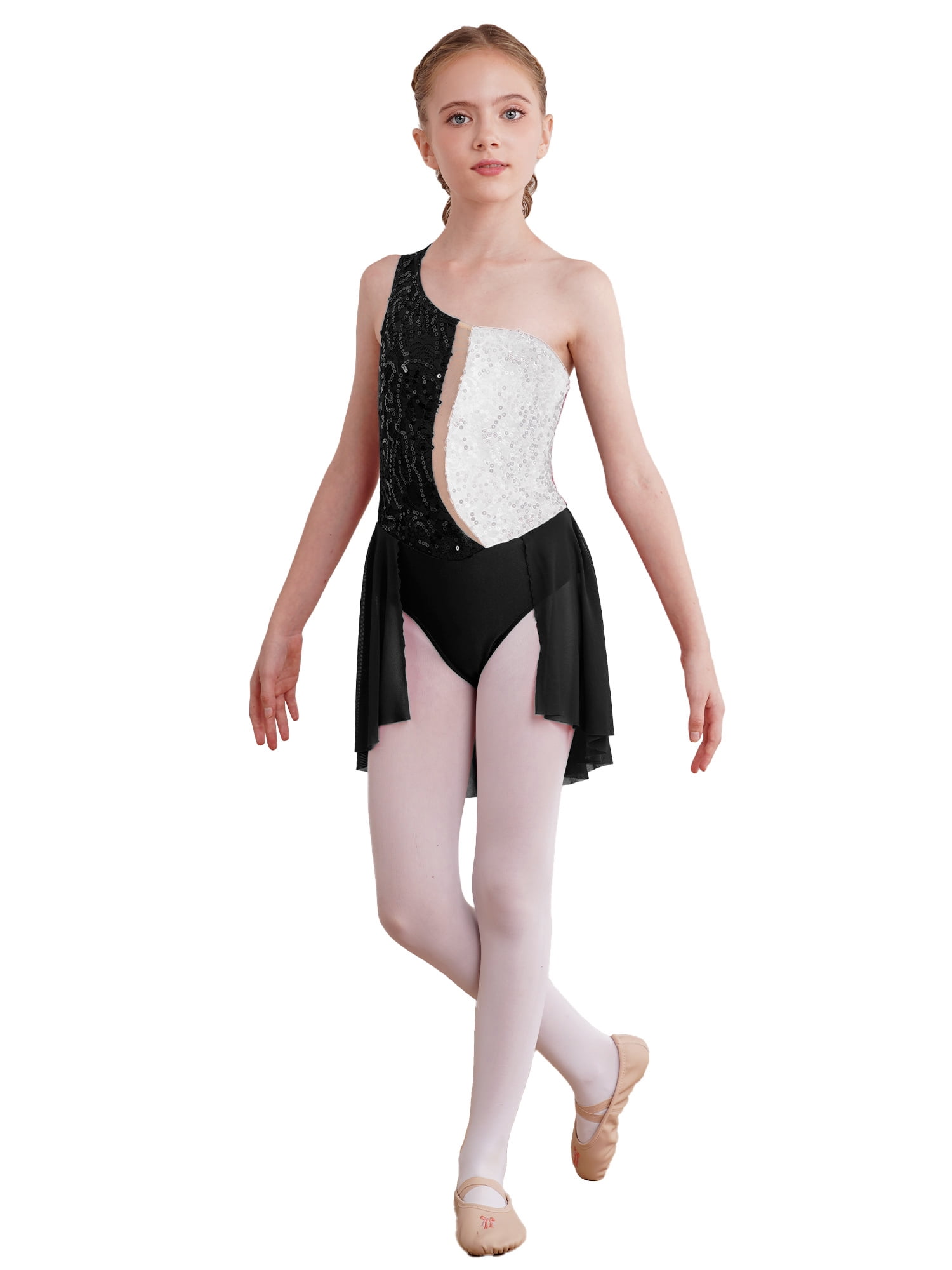 Girls Kids Sequins Ballet Dance Dress Leotard Gymnastics Skating Party Costume E - Foto 7