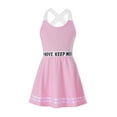 thumbnail image 1 of CHICTRY Girls Sleeveless Sports Dress Straps Cross at Rear Open Upper Back A-line Dress for Gym Sports Pink 8, 1 of 7