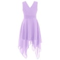 thumbnail image 1 of CHICTRY Girls V Neck Chiffon Wedding Party Dress Pleated High-low Hem Dresses,Sizes 4-16 Lavender 14, 1 of 6