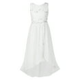 thumbnail image 1 of CHICTRY Girls Wedding Flower Girls Bridesmaid Dress with Rhinestone Belt Tea Length Chiffon Pageant Prom Gown Ivory 12, 1 of 7