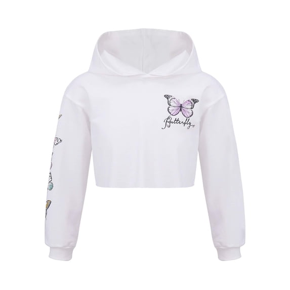CHICTRY Kid Girls Casual Butterflies Print Hoodies Sweatshirt Long Sleeves Dance Top,Sizes 4-16