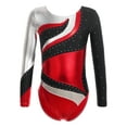 thumbnail image 1 of CHICTRY Kids Ballet Dance Leotard Girls Gymnastics Workout Leotard Long Sleeve Rhinestone Bodysuit Red 12, 1 of 7