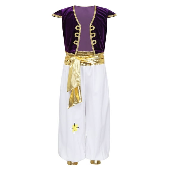 CHICTRY Kids Boys 2Pcs Halloween Party Costume Playsuit Arabian Prince Cosplay Waistcoat with Pants