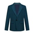 thumbnail image 1 of CHICTRY Kids Boys Gentleman Blazer Lapel Long Sleeve One-Button Jacket Outwear Light Navy 4, 1 of 7
