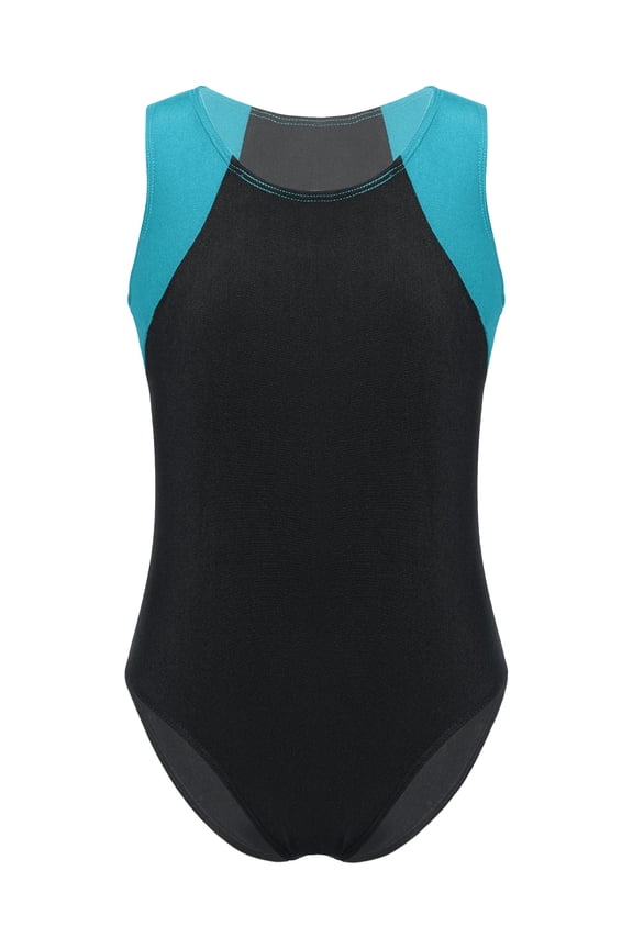 Kids Boys Girls Sleeveless One Piece Gymnastics Leotard Ballet Dance Bodysuits Blue Green 16