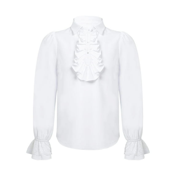 CHICTRY Kids Boys Long Sleeve Ruffled Cuffs Shirt Medieval Renaissance Blouse Halloween Cosplay Costume