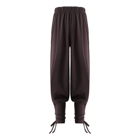 CHICTRY Kids Boys Medieval Renaissance Pirate Cosplay Costume Ankle Banded Lace-up Tapered Pants A Brown 2-4