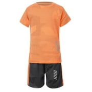 CHICTRY Kids Boys Speedy Dry Tracksuit Sports T-Shirt with Shorts Set juniors Football Training Outfit Orange 7-8