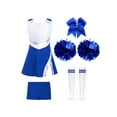 thumbnail image 1 of CHICTRY Kids Girls 2Pcs Cheers Outfit Workout Set Halloween Costume Sequins Tennis Dress with Shorts A Royal Blue 10, 1 of 5