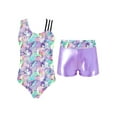 thumbnail image 1 of CHICTRY Kids Girls 2Pcs Gym Sports Yoga Suit Colorful Prints Sleeveless Leotard with Shorts Dance Outfit Bright Shadow Pink 10, 1 of 5