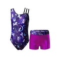 thumbnail image 1 of CHICTRY Kids Girls 2Pcs Gym Sports Yoga Suit Colorful Prints Sleeveless Leotard with Shorts Dance Outfit Fairy Navy 14, 1 of 7