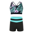 thumbnail image 1 of CHICTRY Kids Girls 2Pcs Swimsuit Sleeveless U Neck Printed Crop Top with Shorts Sports Bathing Suit Lily&Lake Green 14, 1 of 7