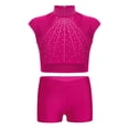 thumbnail image 1 of CHICTRY Kids Girls 2pcs Dance Outfit Racer Back Crop Top with Shorts Clothing Sets for Sport Hot Pink 14, 1 of 7