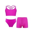 thumbnail image 1 of CHICTRY Kids Girls 3Pcs Swimwear Sleeveless Strappy Back Crop Top with Briefs Shorts Swimming Bathing Suit Hot Pink 6, 1 of 7