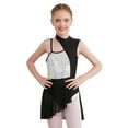 thumbnail image 1 of CHICTRY Kids Girls Ballet Contemporary Dance Dress Shiny Sequins Mesh Patchwork Asymmetrical Dance Costume Silver 8, 1 of 7