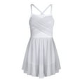 thumbnail image 1 of CHICTRY Kids Girls Ballet Lyrical Dance Leotard Cutout Back Dress Dancewear White-A 10, 1 of 7