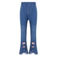thumbnail image 1 of CHICTRY Kids Girls Casual Denim Pants Flared Jeans Juniors Ripped Ruffled Bell Bottoms Long Pants Type G 120/XXL, 1 of 7