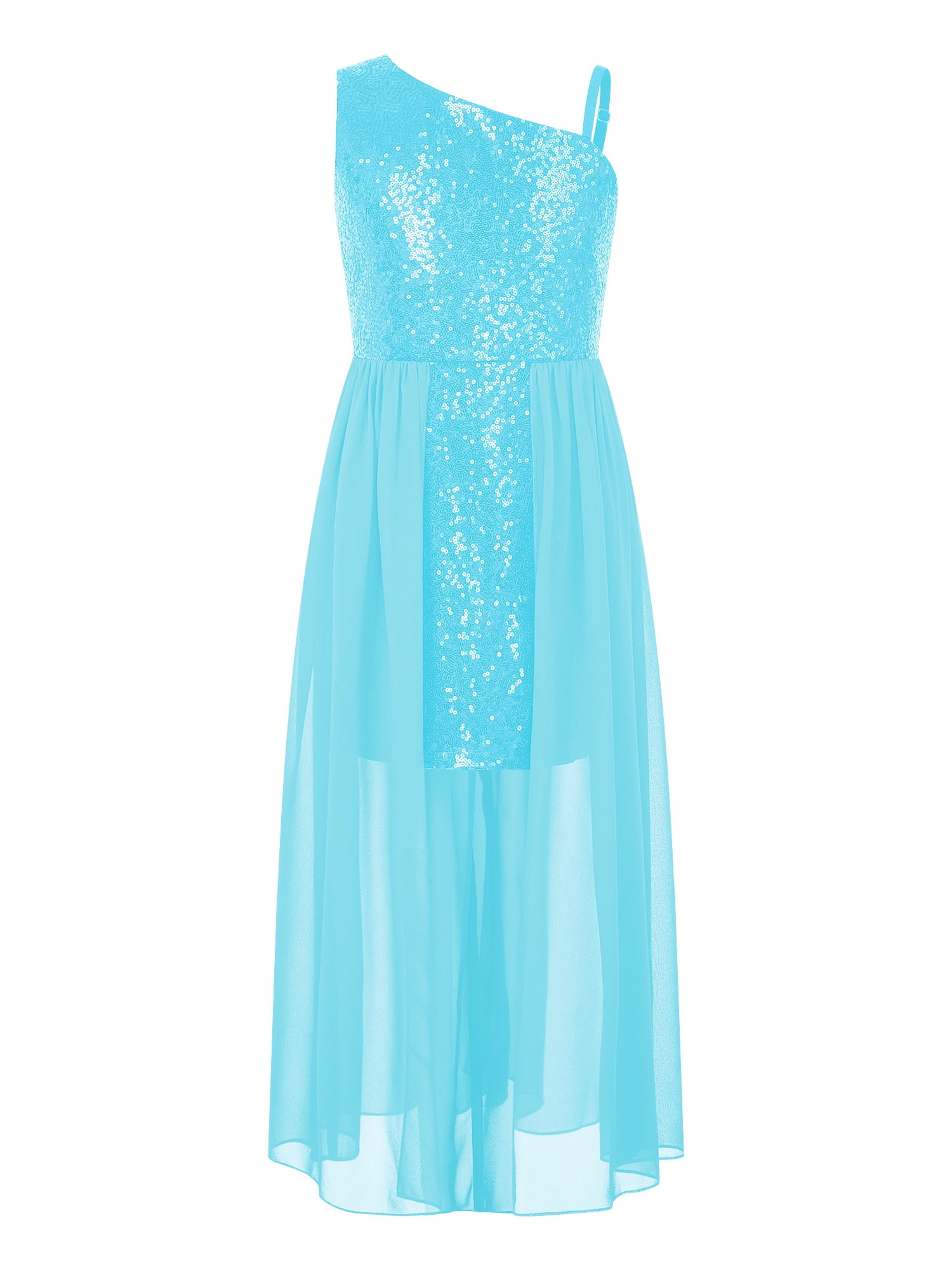 CHICTRY Kids Girls Chiffon Allover Shiny Sequins Party Dress Sleeveless