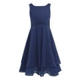 thumbnail image 1 of CHICTRY Kids Girls Chiffon Flower Girl Dress Pleated High Waist Birthday Party Dress, 1 of 6