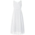 thumbnail image 1 of CHICTRY Kids Girls Chiffon Flower Girl Dress Pleated High Waist Birthday Party Dress, 1 of 5