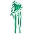 thumbnail image 1 of CHICTRY Kids Girls Christmas Candy Cane Costume Striped Long Sleeve Jumpsuit Gymnastics Dance Bodysuit Green-A 16, 1 of 5