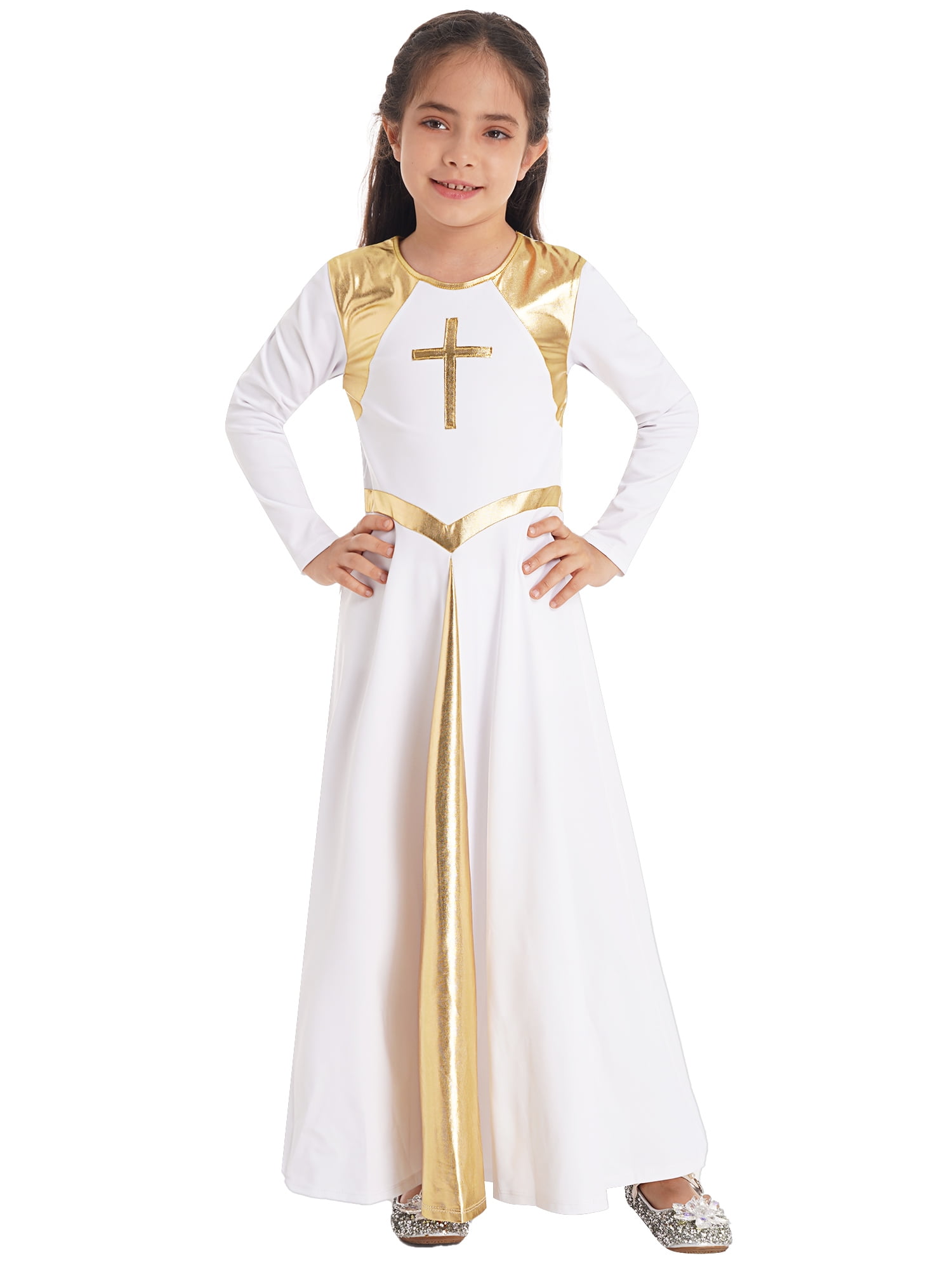 CHICTRY Kids Girls Church Robe Long Dress Loose Full Length Liturgical Praise Dance Outfit