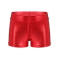 thumbnail image 1 of CHICTRY Kids Girls Dance Shorts Shiny Metallic Gymnastics Athletic Shorts Sparkling Tumbling Bottoms Red 11-12, 1 of 7