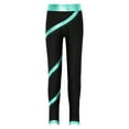 thumbnail image 1 of CHICTRY Kids Girls Figure Skating Leggings Spiral Metallic Striped Dance Pants Shiny Rhinestones Gym Pants Blue Green 8, 1 of 5