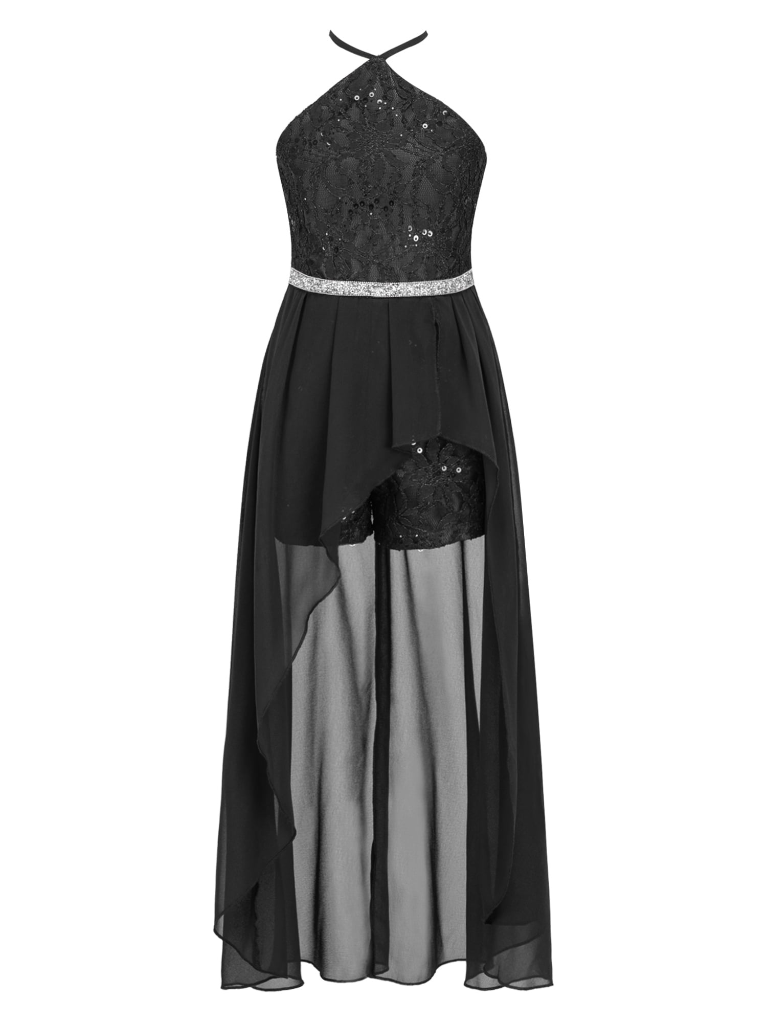 Trendy Black Halter Junior Prom Dress JTSH012