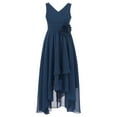 thumbnail image 1 of CHICTRY Kids Girls Flower Dress Ruched Bodice Irregular Chiffon Dresses Princess Party Maxi Gown Navy Blue 6, 1 of 7