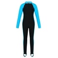 thumbnail image 1 of CHICTRY Kids Girls Flowers Print Full Body Swimming Jumpsuit Full Cover Rash Guard UPF 50+ Swimwear Lake Blue 6, 1 of 7