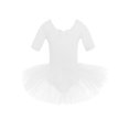 thumbnail image 1 of CHICTRY Kids Girls Gymnastics Ballet Leotard Dress Tulle Ballet Dance Tutu Skirt with Built-in Briefs Dance Outfit White 4-5, 1 of 7