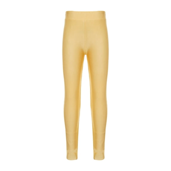 CHICTRY Kids Girls Gymnastics Pants Sportswear Stretchy Skinny Leggings Running Skating Pants Yellow 10